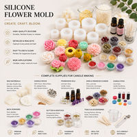 Moule en silicone 3D pour bougies en forme de fleurs, personnalisable, rose, pivoine, gâteau, multifonctionnel, vente en gros OEM/ODM