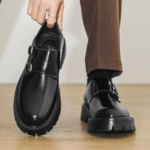 1791 Zapatos de Hombre Nuevos, Estilo Británico, Punta Redonda, Tacón Bajo, Transpirables, Suela Gruesa de PU, Sin Cordones - Product Image 2