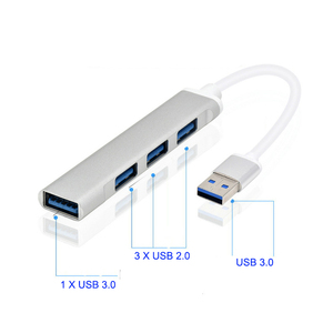 De aluminio USB 2,0 + <span class=keywords><strong>3</strong></span>,0 Multi Puerto 4 divisor de 4 puertos USB <span class=keywords><strong>3</strong></span>,0 <span class=keywords><strong>HUB</strong></span> para Lenovo <span class=keywords><strong>Xiaomi</strong></span> Macbook Pro aire Pc ordenador portátil portátiles - Product Image 2