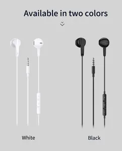 Écouteurs filaires 3.5mm avec micro, moitié intra-auriculaires et contrôle du Volume, pour iPhone ipad Samsung A02s, vente en gros