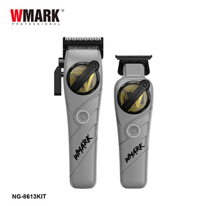 WMARK NG-8613KIT <span class=keywords><strong>Tagliacapelli</strong></span> Ricaricabile con Batteria Ecologica Rifinitore di Dettagli da <span class=keywords><strong>Uomo</strong></span> Grigio Kit da Barbiere ad Alta Velocità per Salone - Product Image 2