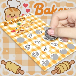 Cartoon Custom <b>Scratch</b> Tickets 16 <b>Scratch</b> Areas Food Elements <b>Scratch</b> Off Match 4 Identical Symbols to Win - Product Image 6