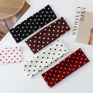 Retro Boho Breeze Wind Dot Stretch Women's Hairbands Korean Ins Fashion Wide Yoga Sports Dating Hair Accessories - Product Image 1