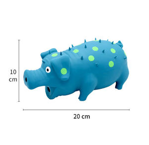 צעצועי כלבים איכותיים בהתאמה אישית, מוצרים ידידותיים לסביבה, יוקרתיים, עמידים, צעצועי לעיסה לכלבים בצורת חזיר לטקס עם צפצפה, צעצועים אינטראקטיביים לכלבים - Product Image 3