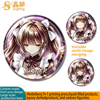 Badges Boutons 3D Lenticulaires Anime Personnalisés 58mm, Badges Métalliques Ronds avec Effet de Mouvement, Carte Lenticulaire 3D Personnalisée