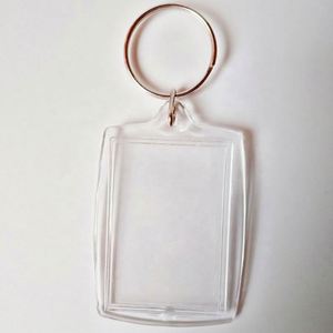 Hot Sale Promotional Cute Acrylic Blank Clear Keyrings Rectangle Photo Holder Keychain - Product Image 2