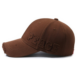 Peace Embroidered Baseball Cap Cotton Canvas Sun Protection For Women Sports Duckbill Hat Gray Red Beige Coffee Black - Product Image 2