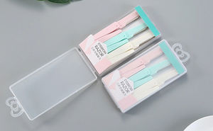 Depilador Facial Coreano <span class=keywords><strong>para</strong></span> Mujer, Desechable, con Mango de Plástico, Depiladora de Cejas, Recortadora y Perfiladora con Cuchilla - Product Image 6