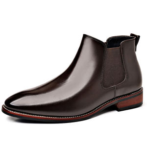 Bottes Chelsea pour hommes, style anglais, bottes en cuir rétro grande taille, bottes Martin anglaises - Product Image 3