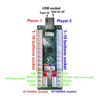 Encodeur de manette d'arcade USB à latence nulle, USB PC/360 PS/3, jeux Android, joystick, carte DIY, couleurs personnalisables, logo anglais