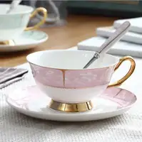 Tazza da caffè in ceramica di lusso in stile europeo ambra con piattino 200ml tazza da tè per caffè