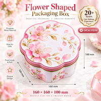Boîte en métal en forme de fleur de qualité alimentaire, vide, avec couvercle, personnalisable, pour emballage de bonbons, chocolats et biscuits