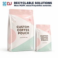 Sachet de café à fond plat imprimé sur mesure pour grains et mélanges d'origine unique, finition mate, prêt à la vente en gros, emballage pour torréfacteur