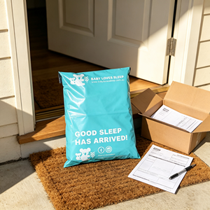 Custom Logo Printed Poly Mailer Bags Teal Green Shipping Bags <b>Waterproof</b> Self‑Seal Courier Envelopes for Baby Garment Boutique - Product Image 3