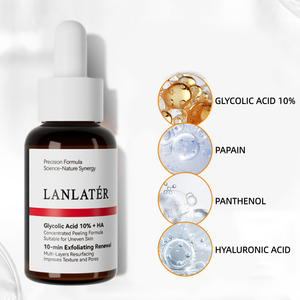 निजी लेबल कार्बनिक ग्लाइकोलिक एसिड 10% + पैंथेनोल + हेक्टेयर सेरम सिहर। - Product Image 2