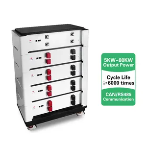 Rack Modulair 48V 100ah 200ah Lifepo4 10kwh 20kwh Zonne-Energie Stapelbaar 51.2V Lithium-Ion Batterijen