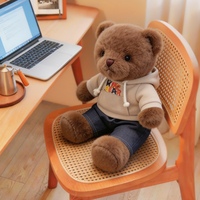Boneka Beruang Lucu dengan Bulu Plush Ultra Lembut & Isian Kapas PP, Hoodie Stylish, Hadiah Menggemaskan untuk Ulang Tahun & Acara Spesial