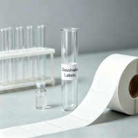 Étiquettes personnalisées de laboratoire, solubles dans l'eau, faciles à retirer, sans résidus, pour tubes à essai en verre et verrerie de laboratoire