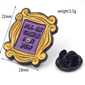 Hot American TV Show Friends Pin broche creativo <span class=keywords><strong>estaré</strong></span> <span class=keywords><strong>allí</strong></span> para ti letra broche aleación esmalte pines broche para Mujeres Hombres - Product Image 6
