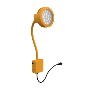 Lampe d'atelier LED à col de cygne portable, dimmable, en aluminium, protection IP65, 20W, 130 lumens, fournie par le fabricant - Product Image 4
