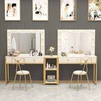 Table de Maquillage Professionnelle Moderne avec Miroir LED et Rangement Intégré pour Studio Photo et Beauté - Vente en Gros