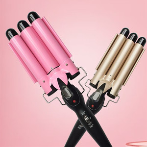 Luxe 3 barils curling lron outils de coiffure <span class=keywords><strong>bigoudi</strong></span> grande vague réglage de la température <span class=keywords><strong>bigoudi</strong></span> en céramique - Product Image 1