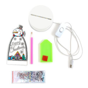 Bricolage 5d Diamant Peinture Led Lumière Veilleuse Père Noël Cristal Diamant Broderie Belle Lampe De <span class=keywords><strong>Table</strong></span> Décoration De La Maison Cadeau De Noël - Product Image 5