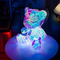 Chaque amour nouveau produit préservé rose fleur éternelle couleur magique ours coloré pour décor cadeau