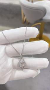 เครื่องประดับแฟชั่นทั้งหมด จี้รูปไข่โมอิสซาไนต์ 2 กะรัต สร้อยคอแบบ unisex สร้อยคอแห่งมิตรภาพ เงินแท้ 925 ชุบโรเดียม ชุบทอง - Product Image 6