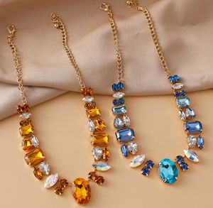 אישיות מוגזם צבעוני קריסטל אופנה קריסטל שרשרת קולר זוהרת זוהרת זוהרת נשים יוקרה - Product Image 6