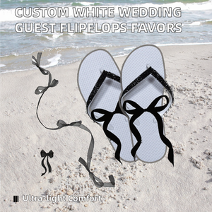 <span class=keywords><strong>Tongs</strong></span> légères personnalisées blanches pour invités de mariage d'été - Cadeaux de fête pour les pieds dansantes - Product Image 2