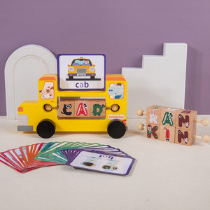 YUCI giocattolo educativo multi-giocatore di legno gioco da tavolo inglese parola carta di ortografia blocchi di parola giocattoli per i bambini - Product Image 5
