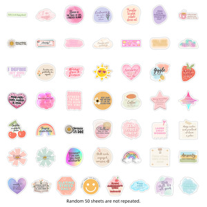 50 Uds lindas pegatinas de grafiti inglés motivacionales <span class=keywords><strong>para</strong></span> decoración de teléfono de equipaje pegatina colorida Happy Vibe - Product Image 3