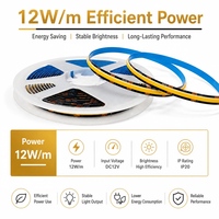 Bande LED COB noire 12V 320D 8mm haute densité, ruban flexible pour éclairage périmétrique 12W/m CRI80 pour décoration de meubles et armoires II