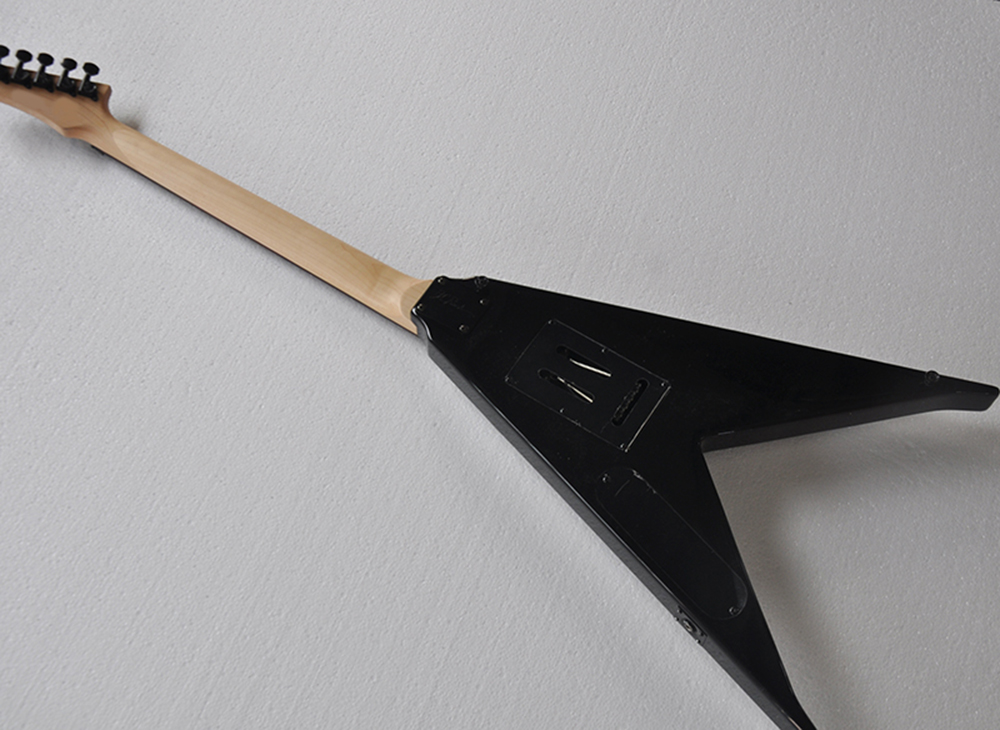 和琴　6弦 厂家直销-6串黑v型电吉他配白色装订，紫檀指板| Alibaba.com