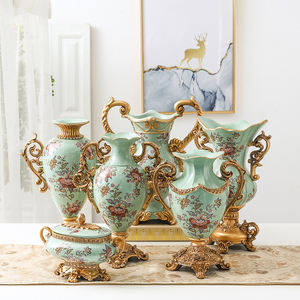 Antique European Home Decor Resin Vase with Alloy Lid Eco-Friendly Wedding Gift - Product Image 6