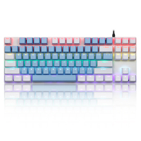 Clavier de jeu filaire RGB rétroéclairé 88 touches ABS pour PC, ordinateur portable et tablette – Sensation de clavier de bureau