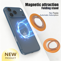 Soporte de Anillo para Teléfono Inteligente Elecom (Soporte para Dedo) con Rotación de 360 Grados, Protección Contra Caídas y Función de Soporte [Tipo Transparente] Plateado