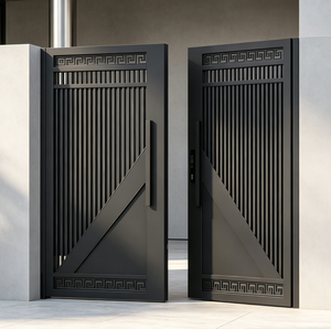 <b>Swing</b> Powder Coated Aluminum Gates Vertical Slat French Style Privacy Villa Side Gate For Courtyard - Product Image 6