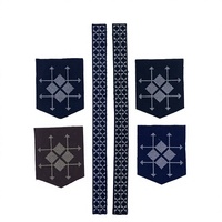 Accessoire vestimentaire africain pour homme, de haute qualité et tendance, avec appliques brodées thermocollantes écologiques pour encolure et poches, à faire soi-même