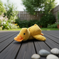 Nouvelle petite peluche pour chiens de compagnie, en forme de canard en coton et caoutchouc, qui émet des sons, offrant des avantages éducatifs et anti-stress