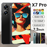 Smartphone Global X7 Pro Android con 8000mAh, 16+1TB, 5G LTE, Doble SIM, Pantalla OLED Española de 120Hz, Cámara Trasera de 108MP, Octa Core, Carga Rápida de 65W