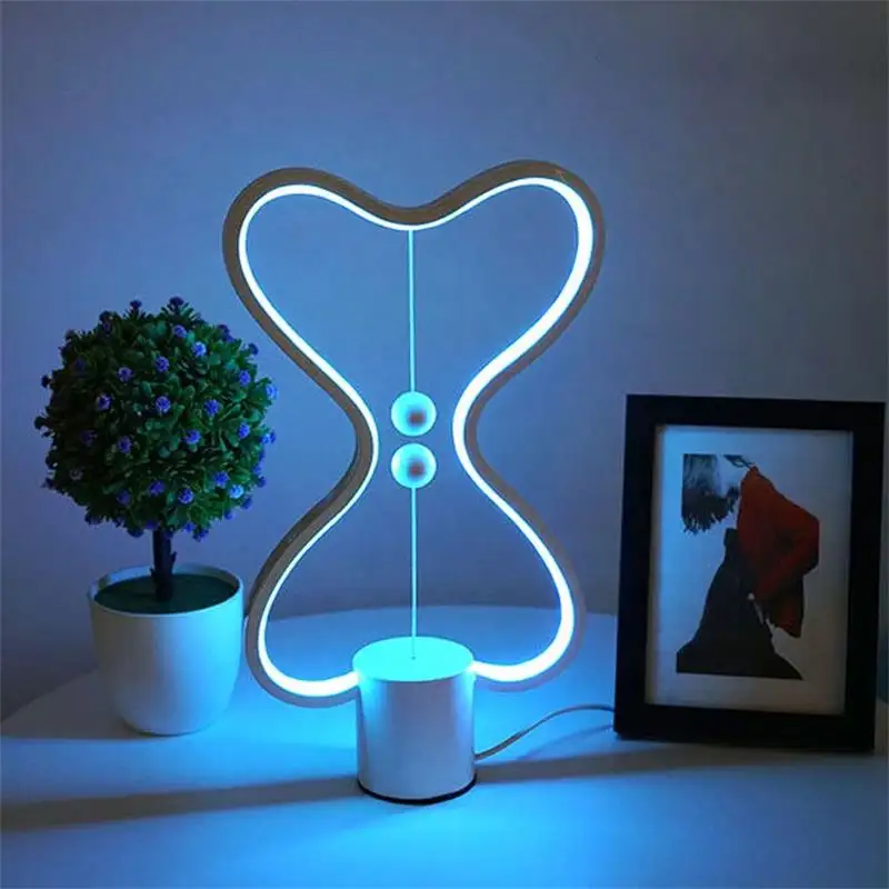 New LED table magnetic levitating lamp balance intelligent creative bedroom bedside lamp color changing desk bar Ambient Light