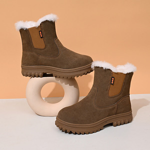 Snow Boots Men Winter Warm Fleece Lined Waterproof Thick Sole Outdoor Non Slip Mid Heel Solid Color Size 38 39 40 41 42 43 44 - Product Image 4