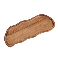 Plateau en bois d'acacia écologique anti-brûlure créatif plateau de tapis de ménage jetable pour gâteau aux fruits secs Snack Party-Maker