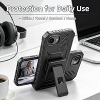 FNTCASE pour iPhone 17e, Conception blindée tactique, Film de protection intégré, Béquille stable, Coque anti-chute de qualité militaire