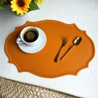 Napperons rétro matelassés confortables en cuir, résistants à la chaleur, pour table à manger, cuisine, usage quotidien familial