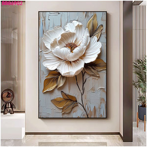 <span class=keywords><strong>Stampa</strong></span> su Tela 3D con Texture Floreale, Opera d'Arte Astratta, Dipinti da Parete per Decorazione Casa, Ufficio, Hotel - Product Image 4