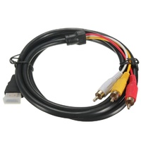 Yeasion YS-09 Kualitas Tinggi untuk Kabel Adaptor 3RCA untuk Mobil Sepeda Motor Set Top Box Konverter Koneksi Audio Video HD