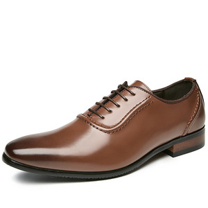 S0535Y nouveau bout pointu été en cuir robe d'affaires hommes chaussures en cuir Style britannique mariage à lacets Derby - Product Image 5